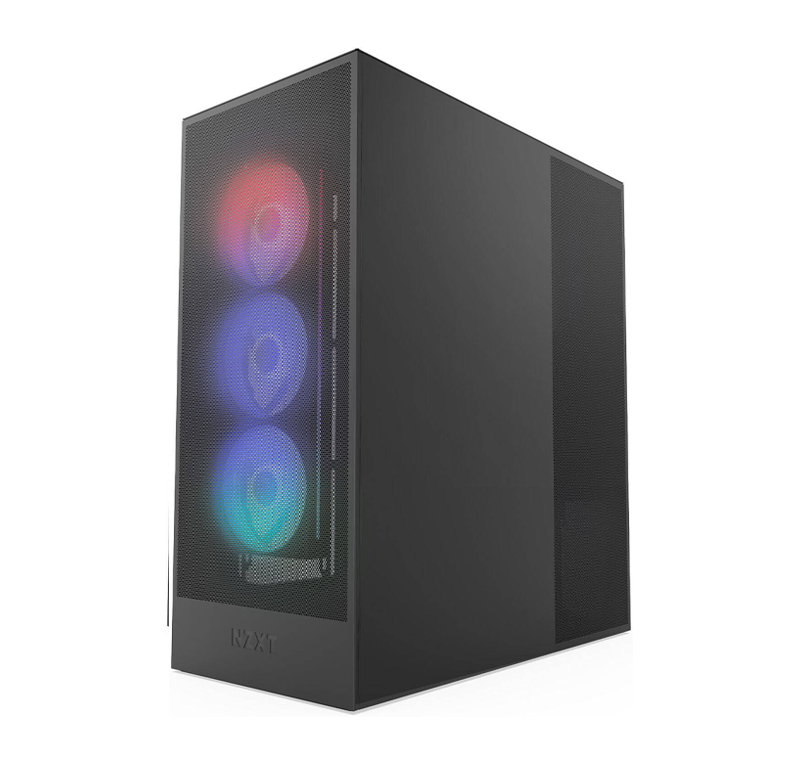 NZXT H7 Flow RGB Mid-Tower ATX Airflow Computer Case, 3x RGB Core Pre-Installed Fans, Up to 420mm Radiator & 10x Fans Support, SGCC Steel Material, Dark Tinted Tempered Glass, Black | CM-H72FB-R1
